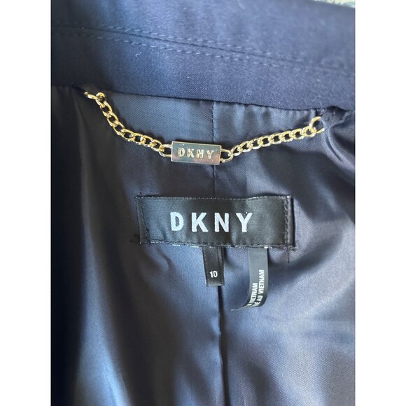 DKNY Womens‎ Navy Dress Blazer Lined Formal Jacket Size 10 - Picture 10 of 11